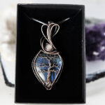 Tree of Life Wire Wrapped Blue Labradorite & Moonstone Antiqued Pendant Necklace