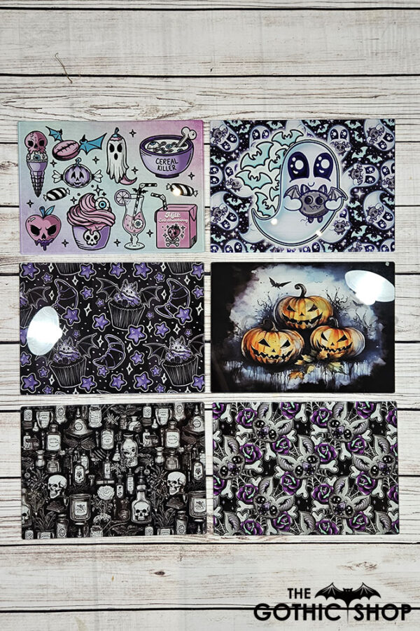 gothic print chopping boards
