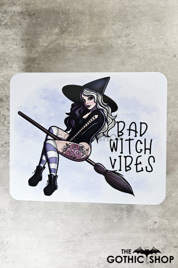 Bad Witch Vibes White Large Gothic Rectangular Tin