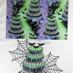 Skull Tiered Cake Gothic Print Glass Chopping Board and tea towel