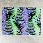Skull Tiered Cake Gothic Print Glass Chopping Board