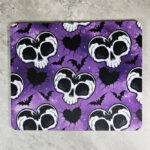 Skull Heart & Bats Gothic Print Mouse Mat