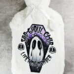 Sad Ghoul Club Lifetime Member Ghost Hot Water Bottle with Plush Cover