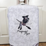 Bad Witch Vibe Frequent Flyer on White Gothic Suitcase Cover