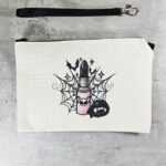 Lipstick & Webs Cream Linen Zipped Makeup Bag