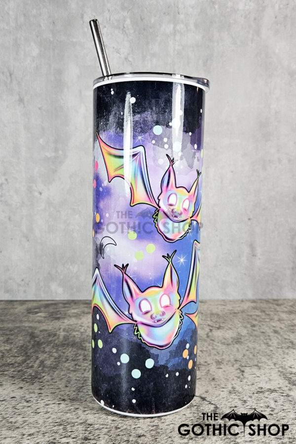 Neon Bats Trio Gothic Skinny Tumbler