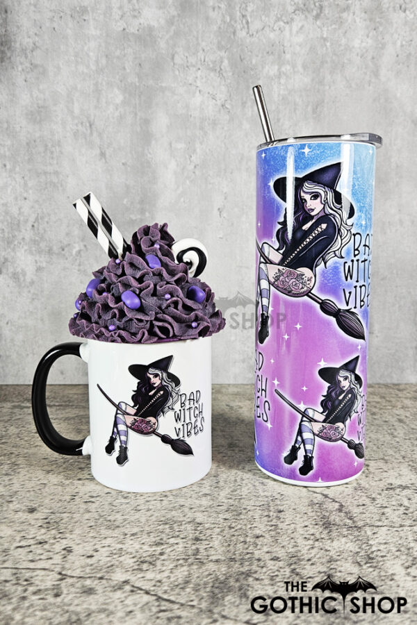 Bad Witch Vibes Gothic Skinny Tumbler and mug