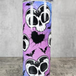 Skull Heart & Bats Gothic Skinny Tumbler