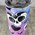 Skull Heart & Bats Gothic Skinny Tumbler