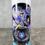 Purple Hair Witch in Cauldron Gothic Skinny Tumbler