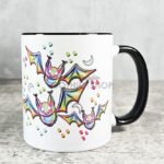 Neon Bats Trio Gothic Ceramic Mug