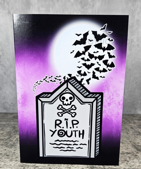 RIP Youth Tombstone Goth Birthday Greetings Card