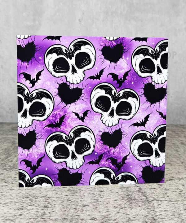 Skull Heart & Bats Gothic Greetings Card