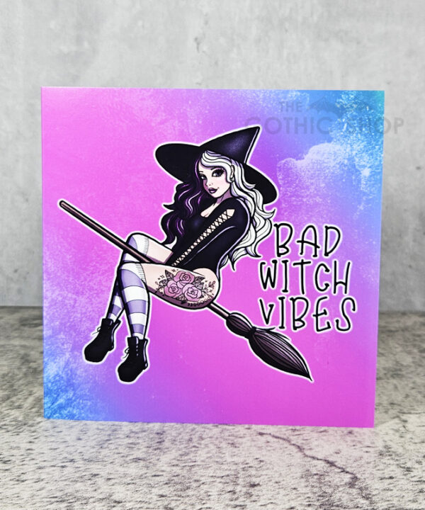 Bad Witch Vibes Gothic Greetings Card