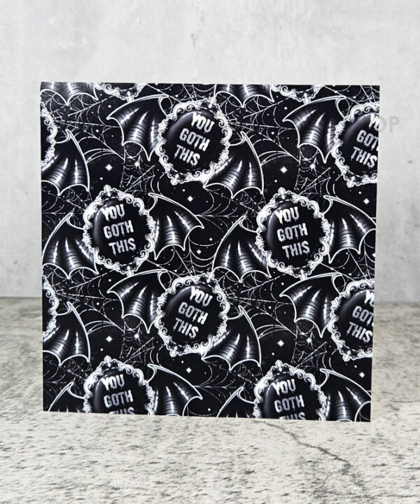 You Goth This Winged Cameo Gothic Greetings Card