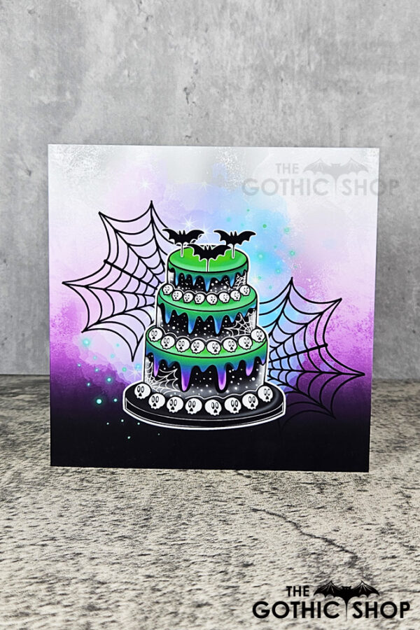 Skull Tiered Cake Gothic Greetings Card