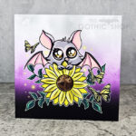 Sunflower Bat Gothic Greetings Card