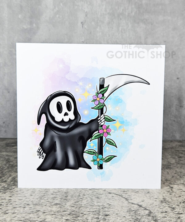 Spring Grim Reaper Gothic Greetings Card