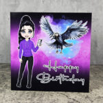 Goth Girl Purple Hoodie & Crow Birthday Gothic Greetings Card