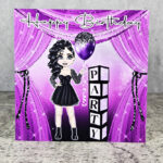 Goth Girl Black Dress Party Birthday Gothic Greetings Card
