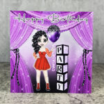 Punky Goth Girl Red Dress Party Birthday Gothic Greetings Card