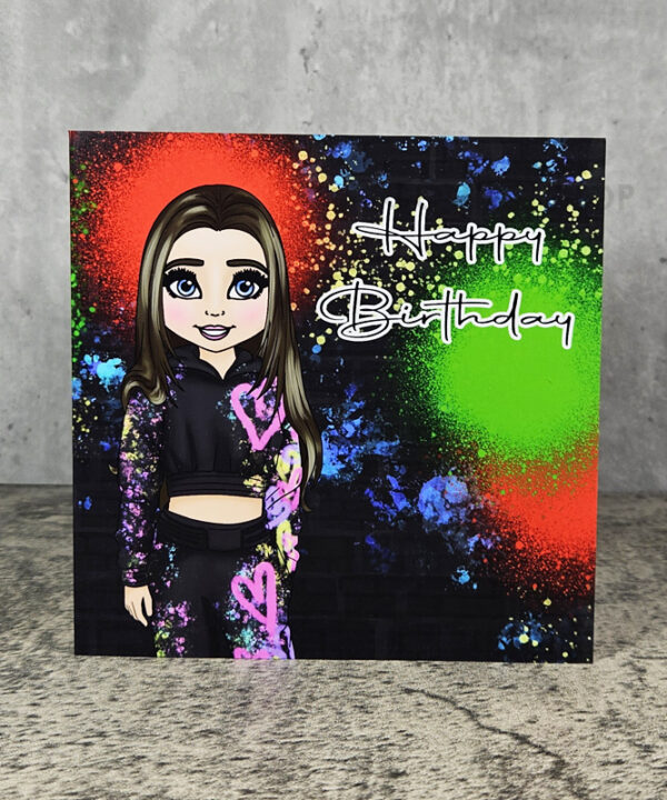 Graffiti Teen Tween Girl Birthday Gothic Greetings Card