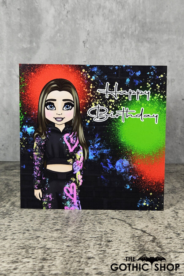14277-graffiti-girl-party-gothic-greetings-card-2