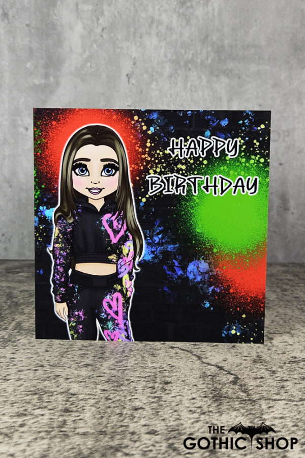 14278-graffiti-girl-party-gothic-greetings-card-2
