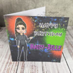 Goth Girl Black Hoodie Graffiti Birthday Gothic Greetings Card