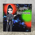 Goth Girl Black Hoodie Graffiti Birthday Gothic Greetings Card