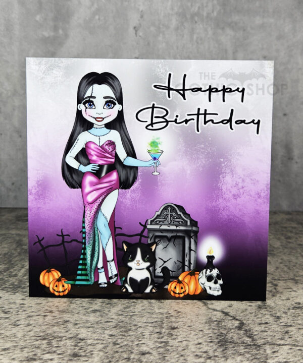 Stitched Up Sally Birthday Gothic Greetings Card