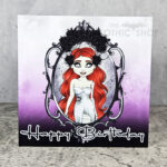 Til Death Zombie Bride Red Hair Cameo Birthday Gothic Greetings Card