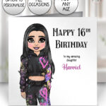 personalised graffiti teen tween girl greetings card birthday, all occasions