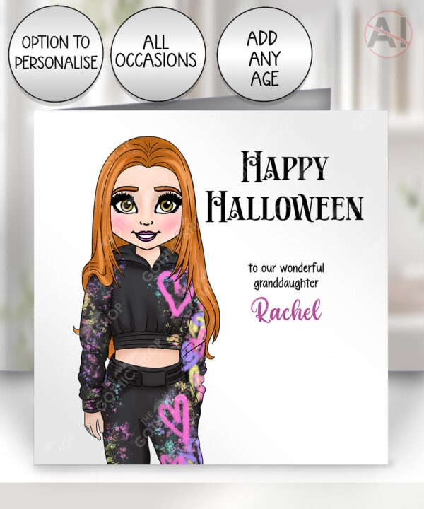 personalised graffiti teen tween girl greetings card birthday, all occasions