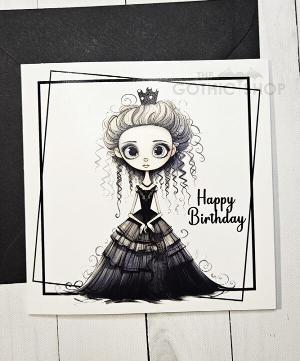 Gothic Victorian Princess Birthday Gothic Greetings Card
