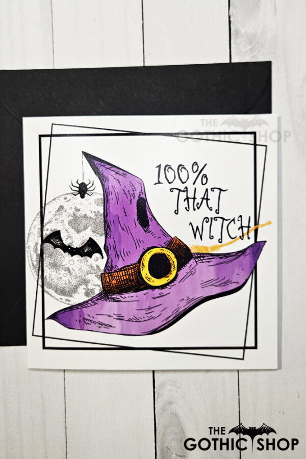 100% That Witch Gothic Halloween Greetings Card