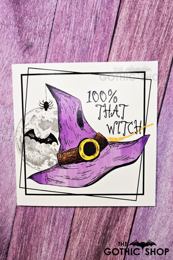 100% That Witch Gothic Halloween Greetings Card
