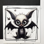 Bat Dragon Birthday Gothic Greetings Card