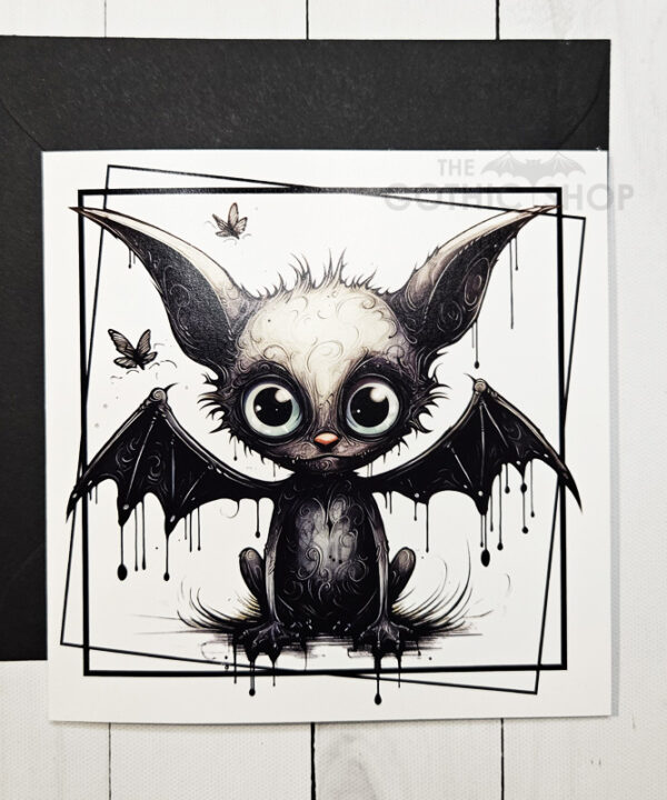Bat Dragon Birthday Gothic Greetings Card