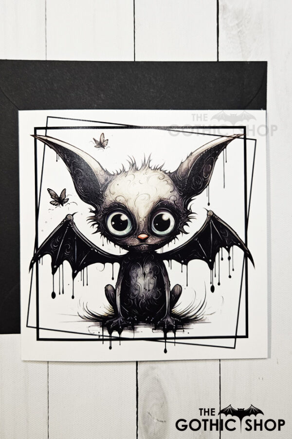 Bat Dragon Birthday Gothic Greetings Card
