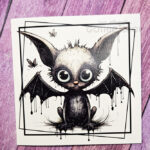Bat Dragon Birthday Gothic Greetings Card
