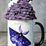 Purple Death Moth Skull Moth Gothic Ceramic Mug