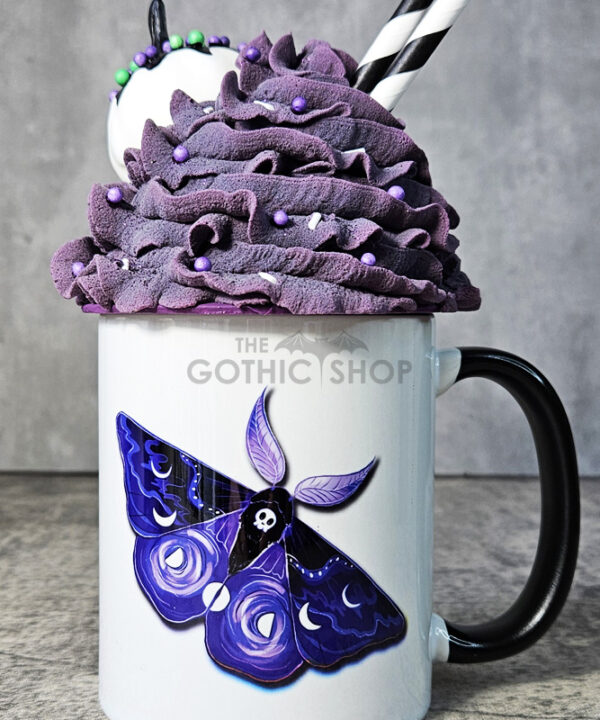 Purple Death Moth Skull Moth Gothic Ceramic Mug