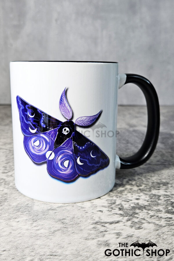 Purple Death Moth Skull Moth Gothic Ceramic Mug