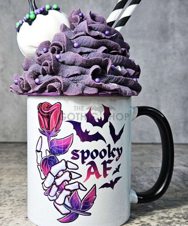 Spooky AF Skeletal Hand & Roses Gothic Ceramic Mug