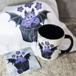 Purple Berry Bat Cupcake Gothic home decor