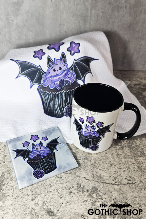 Purple Berry Bat Cupcake Gothic home decor
