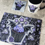 Purple Berry Bat Cupcake Gothic home decor