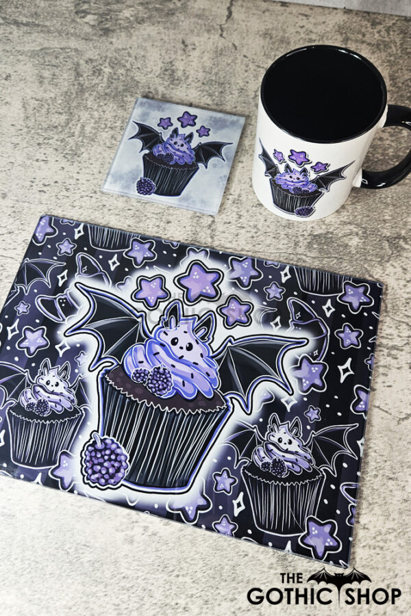 Purple Berry Bat Cupcake Gothic home decor