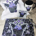 Purple Berry Bat Cupcake Gothic home decor